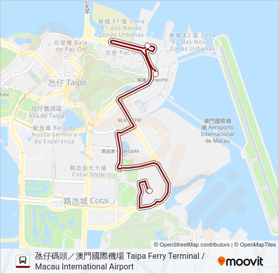澳門葡京人 LISBOETA MACAU Bus Line Map