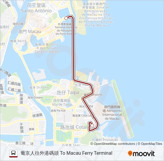 巴士澳門葡京人 LISBOETA MACAU的線路圖