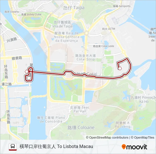 澳門葡京人 LISBOETA MACAU Bus Line Map