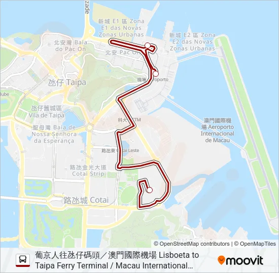 澳門葡京人 LISBOETA MACAU Bus Line Map