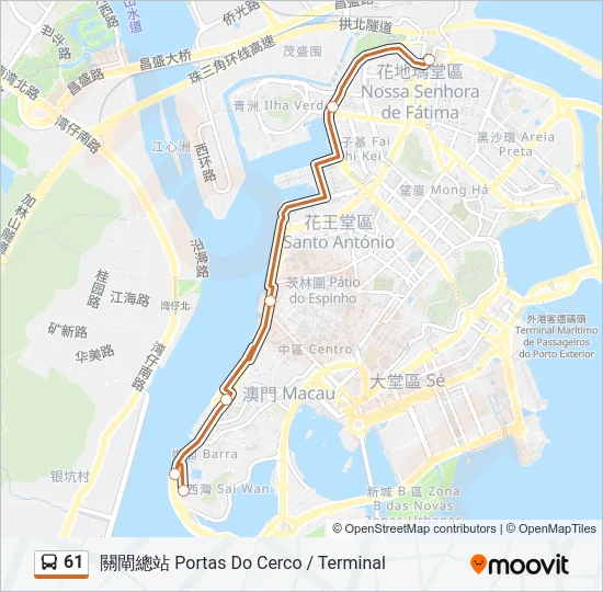 61 Bus Line Map