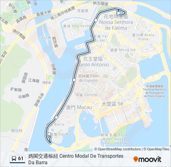 61 bus Line Map