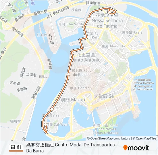 61 Bus Line Map