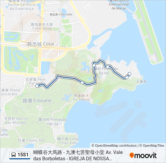 15S1 bus Line Map