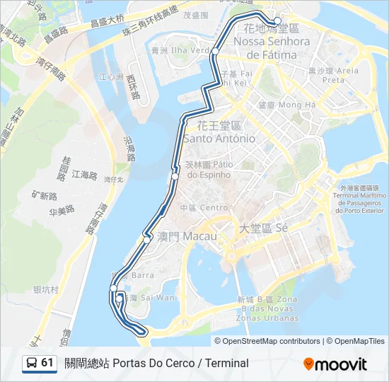 61 Bus Line Map