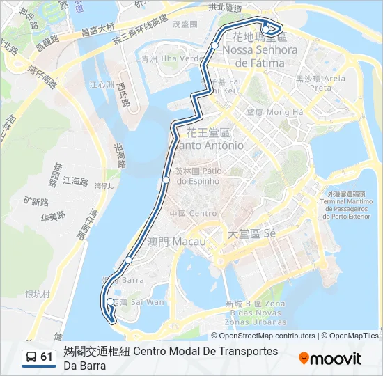 61 Bus Line Map