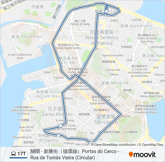 17T Bus Line Map