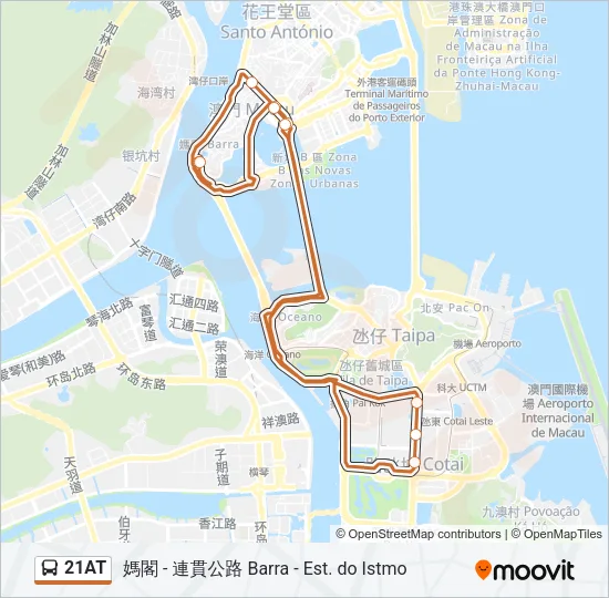21AT Bus Line Map