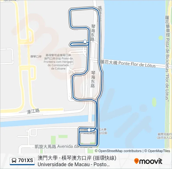 701XS Bus Line Map