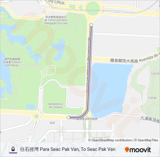 石排灣線 LINHA DE SEAC PAK VAN, SEAC PAK VAN LINE Light Rail Line Map