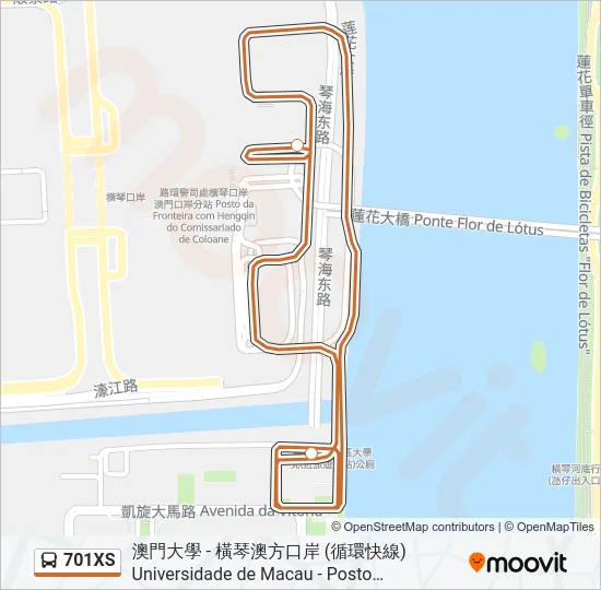 701XS Bus Line Map