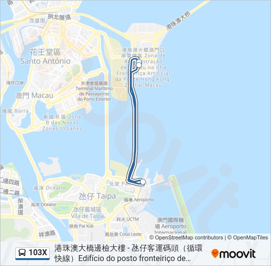 103X Bus Line Map