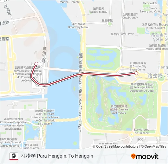 橫琴線 LINHA DE HENGQIN, HENGQIN LINE Light Rail Line Map