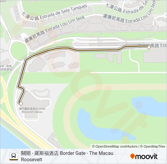 巴士羅斯福 - 1號線  ROOSEVELT - ROUTE 1的線路圖