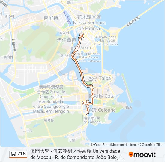 71S bus Line Map