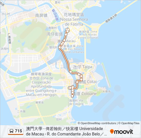 71S Bus Line Map