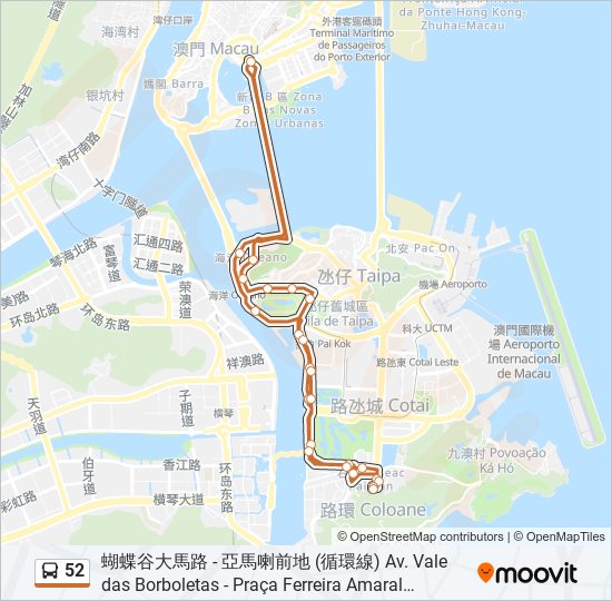 52 bus Line Map