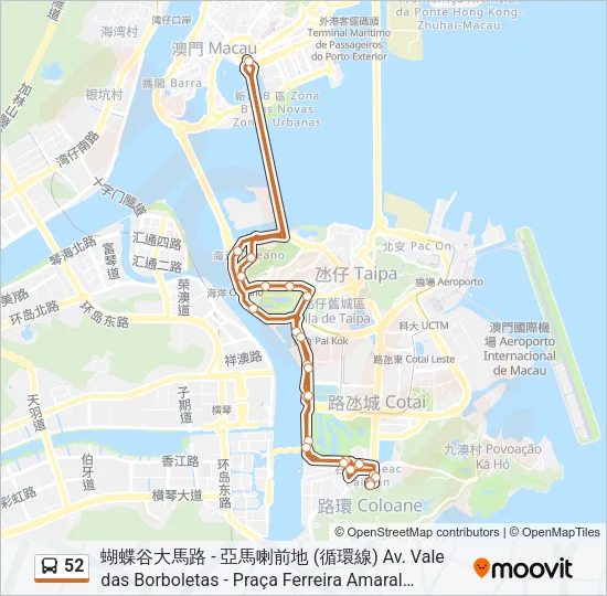 52 Bus Line Map
