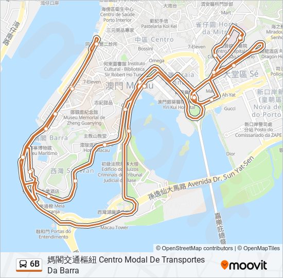 6B bus Line Map