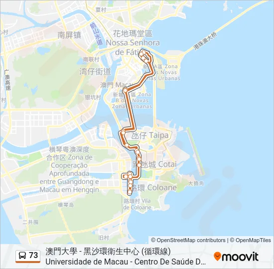 73 Bus Line Map