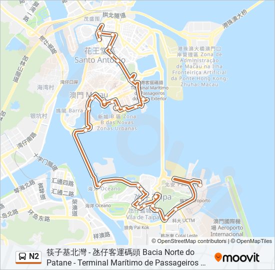 N2 bus Line Map