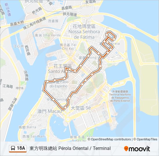巴士18A的線路圖