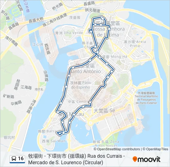 16 Bus Line Map