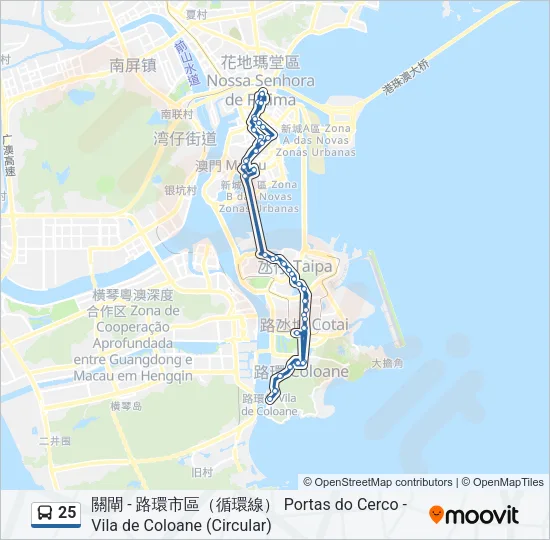 25 Bus Line Map