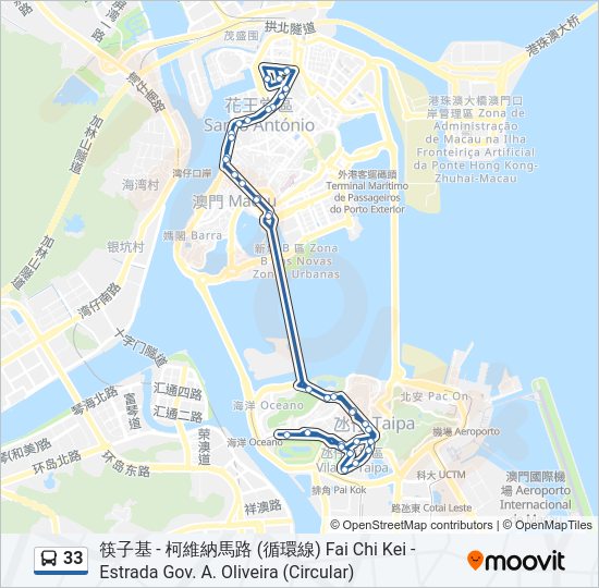 33 bus Line Map