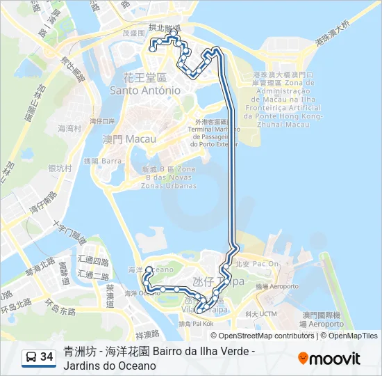 34 Bus Line Map