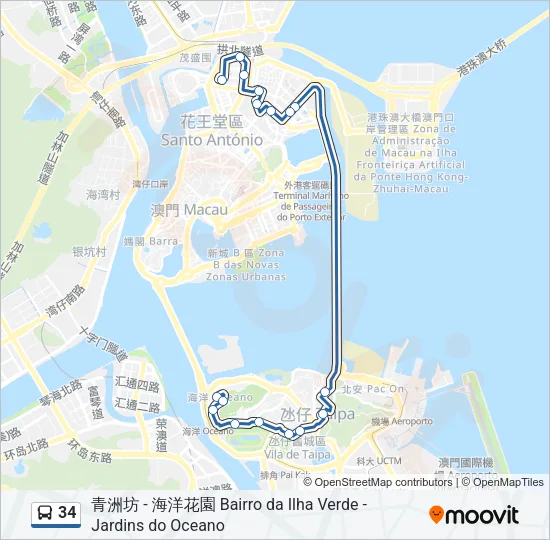 34 Bus Line Map