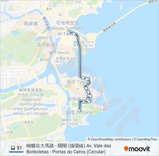 51 Bus Line Map