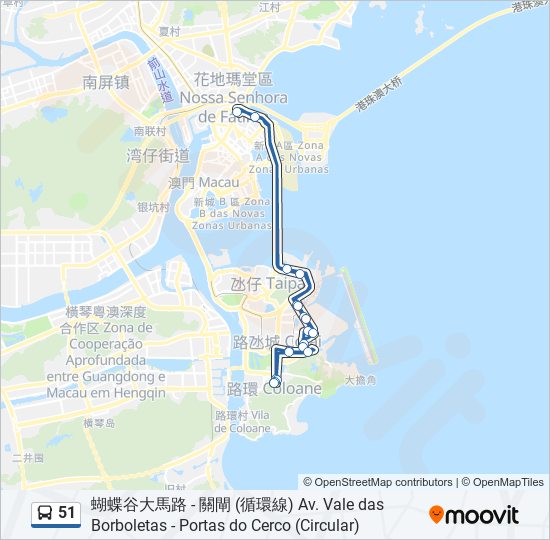 51 bus Line Map