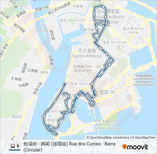 9 Bus Line Map