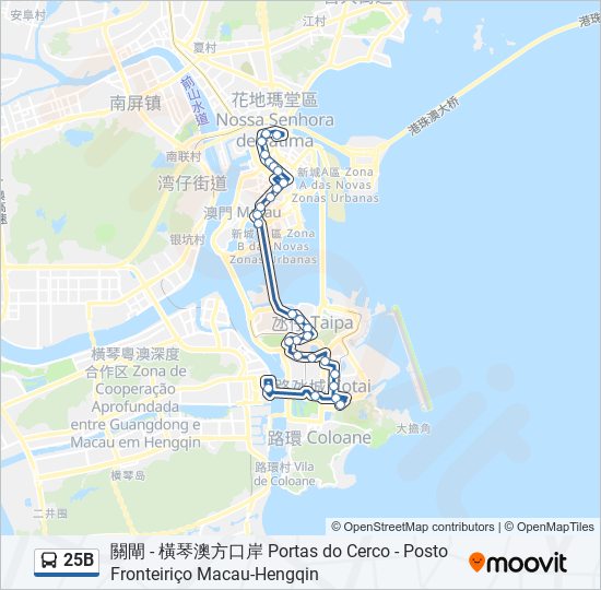 25B bus Line Map