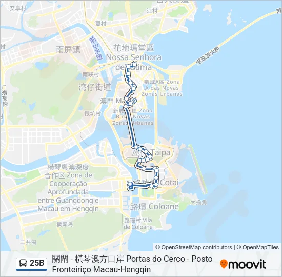 25B Bus Line Map