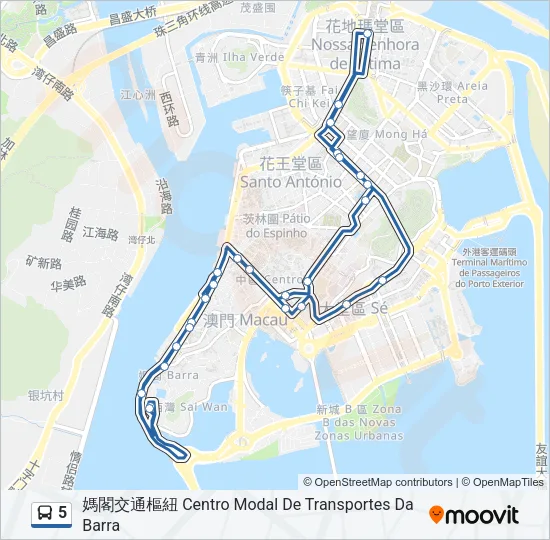 5 Bus Line Map