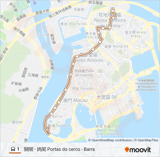 1 Bus Line Map