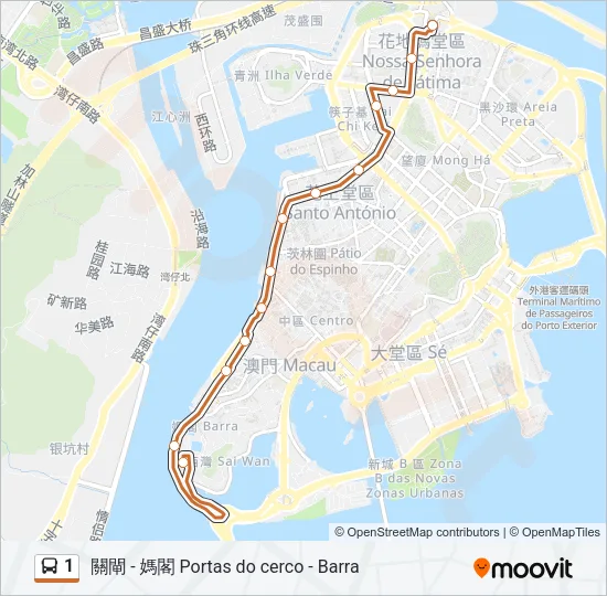 1 Bus Line Map