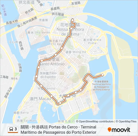 3 Bus Line Map