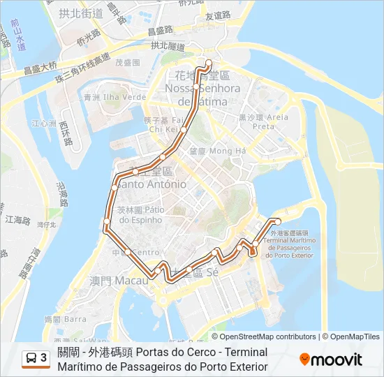 3 Bus Line Map
