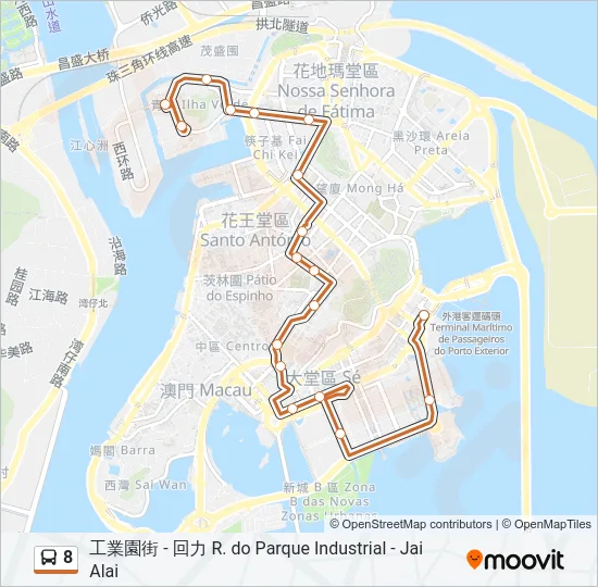 8 Bus Line Map