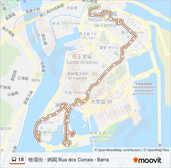 18 Bus Line Map