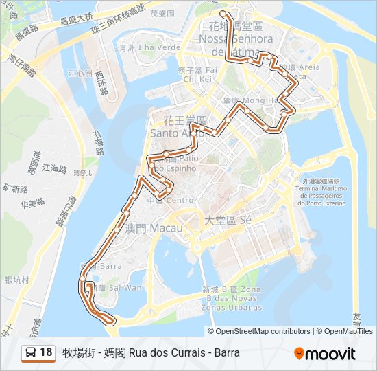 18 Bus Line Map