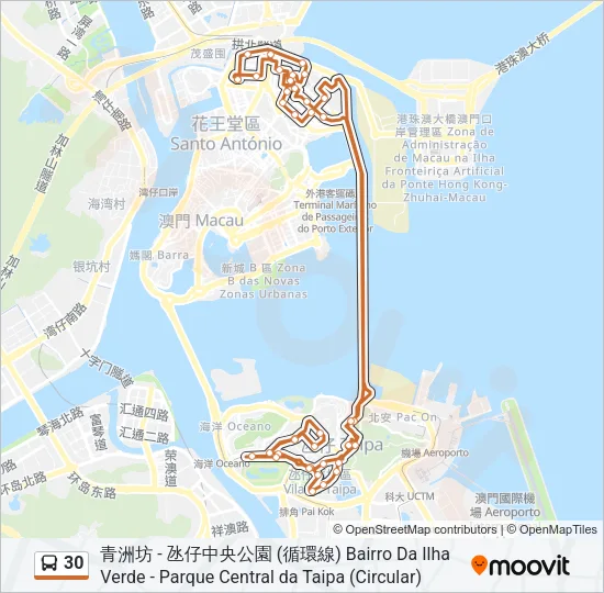 30 Bus Line Map