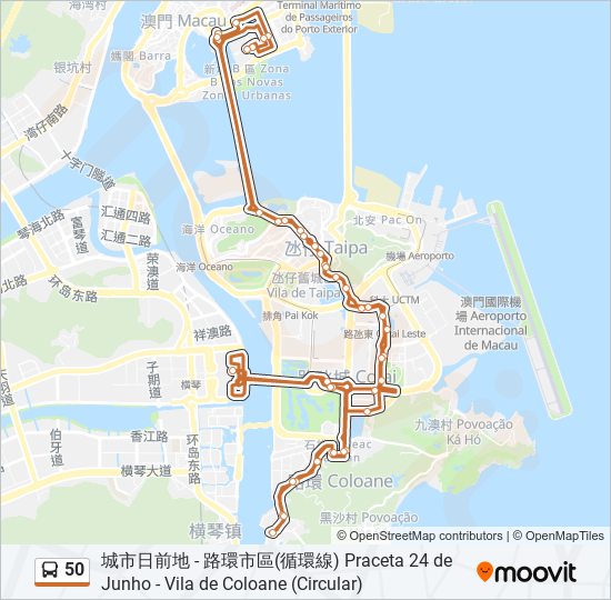 巴士50的線路圖