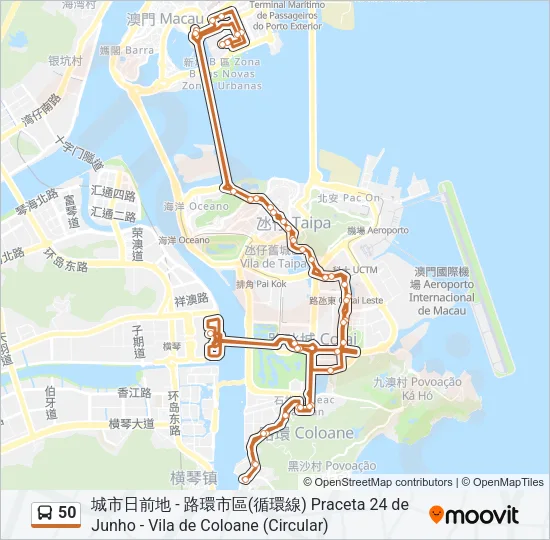 50 Bus Line Map