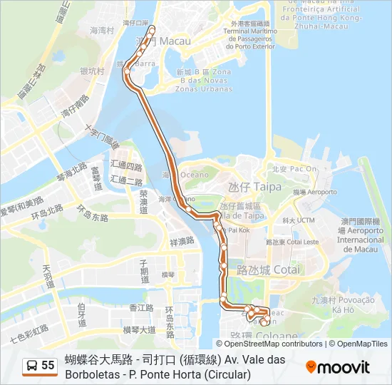 55 Bus Line Map