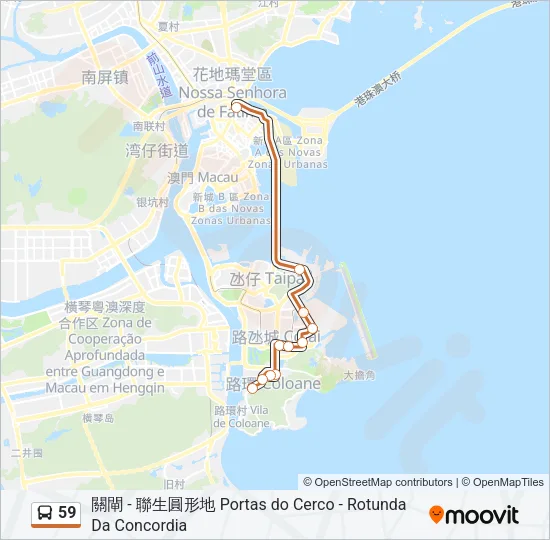 59 Bus Line Map