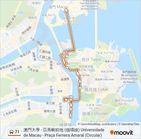 71 Bus Line Map